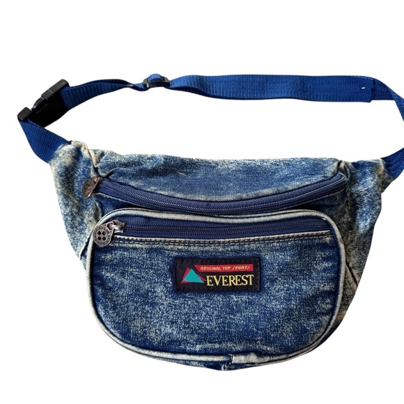 Vintage Everest Light Denim Blue Jean Fanny Pack - Waist Pack - Belt Bag 1990s - Picture 2 of 4